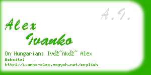 alex ivanko business card